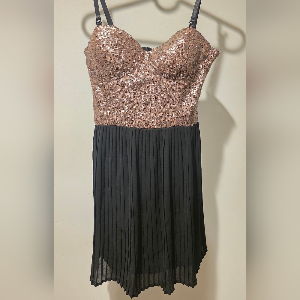 MINKPINK Sequin Bodice Black Mini Dress